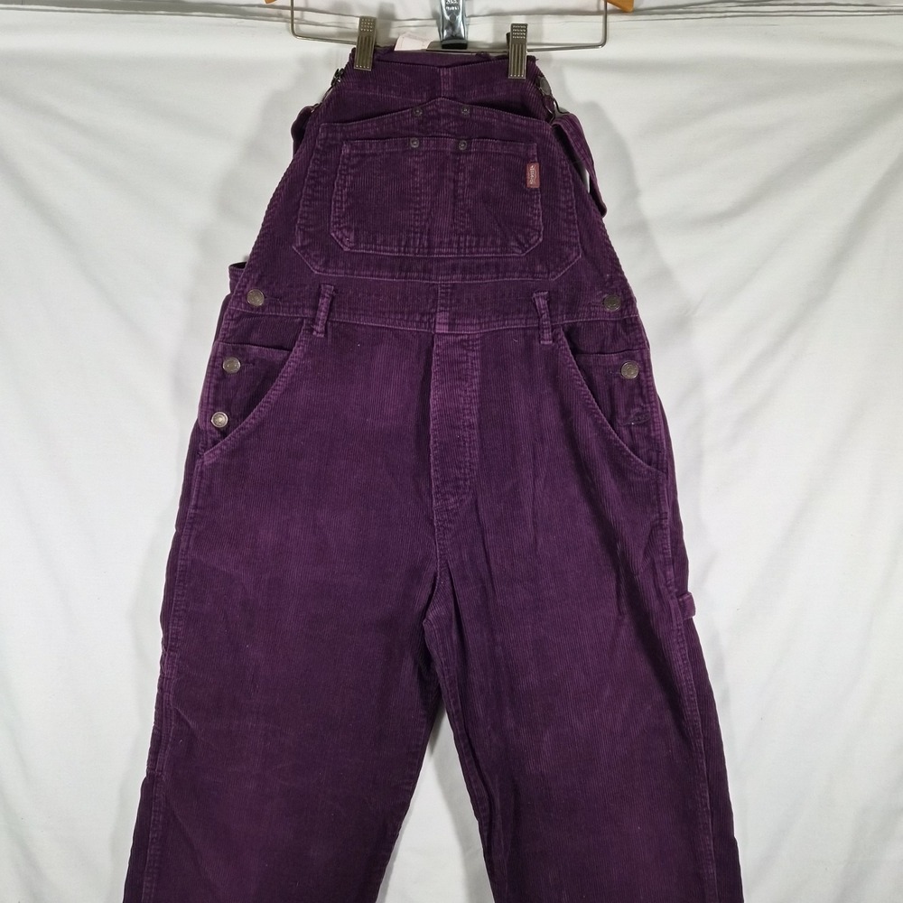 Vintage 90s Y2K Jordache Purple Corduroy Overalls Women's M 7/9 Carpenter